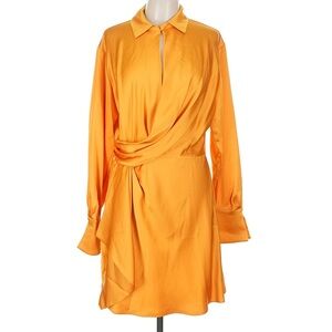 SIMKHAI Talit Draped Surplice Satin Dress